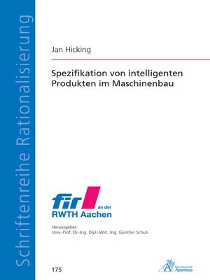 cover image of Spezifikation von intelligenten Produkten im Maschinenbau